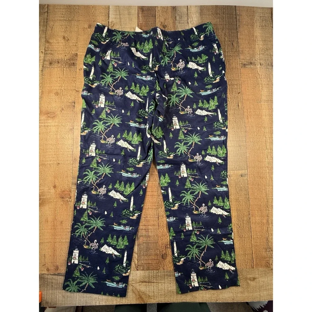 Vineyard Vines Mens XL Pajama Pants Navy Holiday Flamingo Lighthouse Lounge Soft
